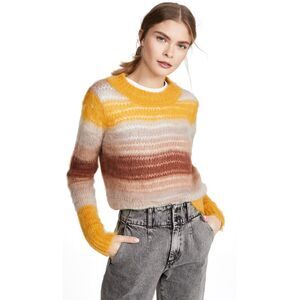 Ba&Sh Womens Boo Ombre Stripe Sweater Medium EU 2 Yellow - NWT $325